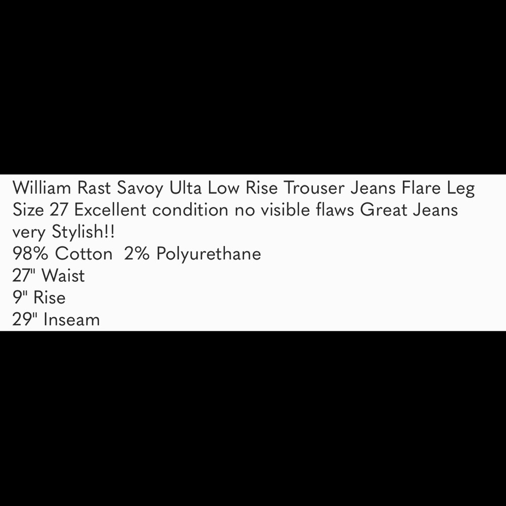 William Rast savoy jeans size 27